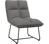 Silla de relax de vidaXL con estructura de metal, color gris claro, tapizada en terciopelo