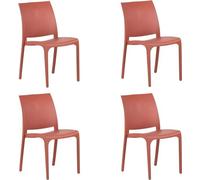 Silla de Resina Apilable Made in Italy Diseño para Interior Exterior Sofía Roja
