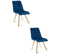Silla de terciopelo color granate, con patas doradas, juego de 2 unidades, ideal para el comedor
