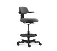 Silla De Trabajo / Silla De Mostrador Top Work 40 Asiento De Tela / Respaldo De Tela Gris Oscuro Hjh Office