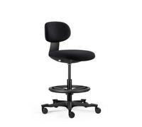 Silla De Trabajo / Silla De Mostrador Work Mf2 Asiento De Tela / Respaldo De Tela Negro Hjh Office
