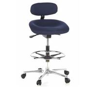 Silla De Trabajo / Taburete De Trabajo Con Ruedas Work Mf Tejido Azul Cromado Hjh Office