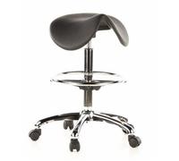 Silla De Trabajo / Taburete De Trabajo Giratorio Top Work 13 Espuma Duro Negro Cromado Hjh Office