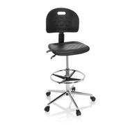 Silla De Trabajo / Taburete De Trabajo Giratorio Top Work 23 I Pu Espuma Negro Hjh Office