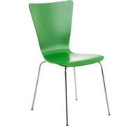 Silla de visita Aaron, con asiento de madera de diseño ergonómico y estructura de metal, color blanco