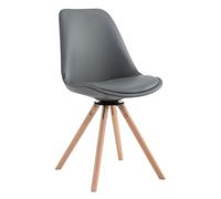 Silla de visita calais rund simil cuero gris 56x48x84 cm