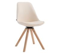 Silla de visita calais square simil cuero crema 56x48x84 cm