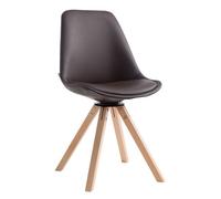 Silla de visita calais square simil cuero marrón 56x48x84 cm