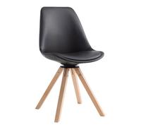 Silla de visita calais square simil cuero negro 56x48x84 cm