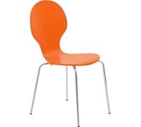 CLP Silla De Comedor Apilable Diego I Silla De Conferencia con Asiento De Madera I Silla De Cocina con Base De Metal, Color:Rojo
