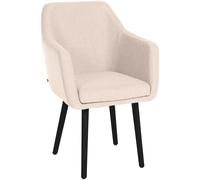 Silla de visita CLP, modelo Utrecht, tapizada en tela, con estructura de madera resistente, base en color beige y patas en color