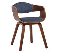 Silla de visita kingston en tela nogal/azul 46x49x73 cm