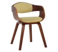Silla de visita kingston en tela nogal/verde claro 46x49x73 cm
