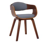 Silla de visita kingston simil cuero nogal/gris 46x49x73 cm