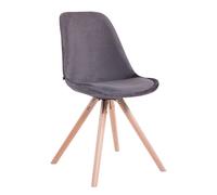 Silla de visita toulouse rund en terciopelo gris oscuro 56x48x84 cm