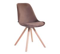 Silla de visita toulouse rund en terciopelo marrón 56x48x84 cm