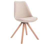 Silla visita toulouse square en tela crema 56x48x84 cm