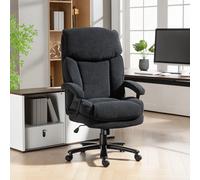 HOMCOM Silla Oficina Grande y Alta, Carga hasta 204 kg, Negra
