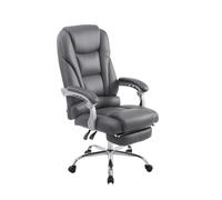 Silla ejecutiva pacific diseño elegante con reposapiés abatible 100% poliuretano color gris oscuro