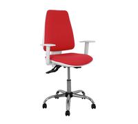 Silla elche blanca asincro bali rojo brazos regulables ruedas de parqu