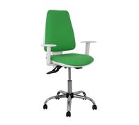 PIQUERAS Y CRESPO Silla Elche Verde con Mecanismo Asíncrono y Brazos Blancos