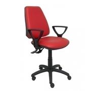 Silla Elche S similpiel rojo brazos fijos