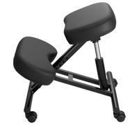 Silla ergonómica para arrodillarse con ruedas, silla para la postura en forma de X, móvil, con altura ajustable y acolchados de espuma gruesa, que proporciona alivio natural para el dolor de cuello o