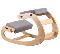 Silla ergonómica para arrodillarse, silla de madera para mejorar la postura con almohadillas gruesas de espuma ajustables y estructura de madera maciza, altura ajustable, ideal para aliviar el dolor d
