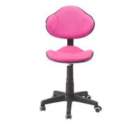 Silla escritorio juvenil kiddy, silla dormitorio giratoria, altura ajustable poliéster rosa 48x88-98x46 cm