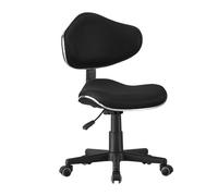 Silla escritorio juvenil kiddy, silla giratoria altura ajustable poliéster negro 48x88-98x46 cm 46 cm
