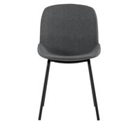 Silla Eva con asiento de tela en color gris oscuro y estructura de polipropileno. Base de metal en color . Dimensiones: 46 x 57 x 80 cm