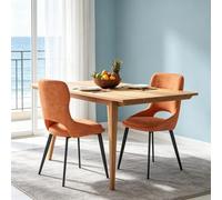 Silla funcional, silla de acento moderna, silla para el salón, silla tapizada para vestuarios (solo 2 sillas). Color: naranja