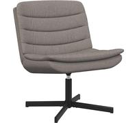 Silla giratoria color taupe, 63 x 75 x 76 cm, tapizada en tela