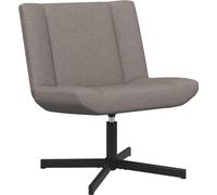 Silla giratoria color taupe, 63 x 75 x 76 cm, tapizada en tela
