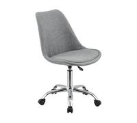 Silla giratoria de oficina atherton con 5 ruedas tapizado - 360° giratorio - 83 - 93 x 48 x 55 cm - gris claro [en.casa]