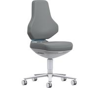 Silla giratoria de trabajo TEXON para salas blancas bimos, con ruedas, margen de ajuste de altura 450 - 620 mm