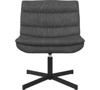 Silla giratoria negra vidaXL, 63 x 75 x 76 cm, estilo vintage, tapizada en poliuretano