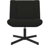 Silla giratoria negra vidaXL, 63 x 75 x 76 cm, tapizada en cuero de oveja