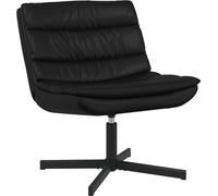 Silla giratoria negra vidaXL, 63 x 75 x 76 cm, tapizada en cuero sintético