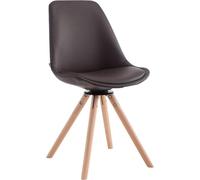 Silla giratoria para visitas – Silla de comedor – Fabricada con cuero sintético y madera, para mayor comodidad