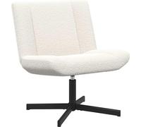 Silla giratoria vidaXL, color crema, 63 x 75 x 76 cm, tapizada en cuero de oveja