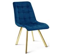 Silla granate de terciopelo CIEZA, con patas doradas, ideal para comedor, salón o cocina