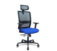 Silla Haches traslack malla negra asiento bali azul brazos 2D ruedas 65mm cabecero regulable