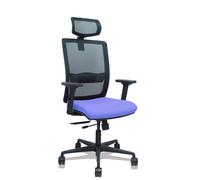 Silla Haches traslack malla negra asiento bali azul claro brazos 2D ruedas 65mm cabecero regulable