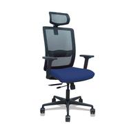 Silla Haches traslack malla negra asiento bali azul marino brazos 2D ruedas 65mm cabecero regulable