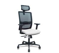 Silla Haches traslack malla negra asiento bali blanco brazos 2D ruedas 65mm cabecero regulable