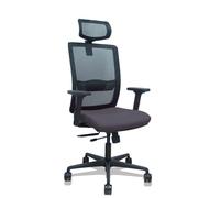 Silla Haches traslack malla negra asiento bali gris oscuro brazos 2D ruedas 65mm cabecero regulable