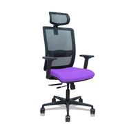 Silla Haches traslack malla negra asiento bali lila brazos 2D ruedas 65mm cabecero regulable