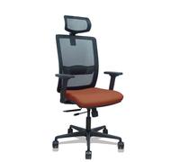 Silla Haches traslack malla negra asiento bali marrón brazos 2D ruedas 65mm cabecero regulable