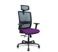 Silla Haches traslack malla negra asiento bali morado brazos 2D ruedas 65mm cabecero regulable